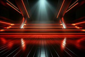 Ai Generaitve Backdrop With Illumination Of Red Spotlights For Flyers realistic image ultra hd high design photo