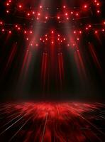 Ai Generative Backdrop Red Spotlights For Flyers, Banner and Backgrounds realistic image ultra hd high design photo