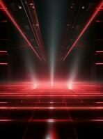 Ai Generative Backdrop Red Spotlights For Flyers, Banner and Backgrounds realistic image ultra hd high design photo