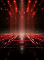 Ai Generative Backdrop Red Spotlights For Flyers, Banner and Backgrounds realistic image ultra hd high design photo