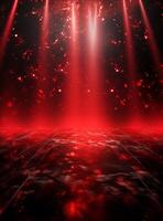 Ai Generative Backdrop Red Spotlights For Flyers, Banner and Backgrounds realistic image ultra hd high design photo