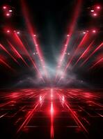 Ai Generative Backdrop Red Spotlights For Flyers, Banner and Backgrounds realistic image ultra hd high design photo