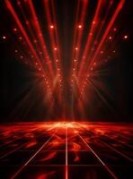 Ai Generative Backdrop Red Spotlights For Flyers, Banner and Backgrounds realistic image ultra hd high design photo