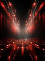 Ai Generative Backdrop Red Spotlights For Flyers, Banner and Backgrounds realistic image ultra hd high design photo