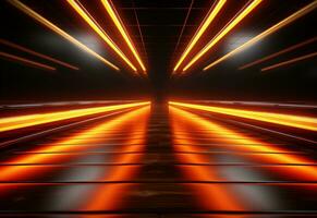 Ai Generative Yellow and red Neon illuminated futuristic backdrop realistic image- ultra hd- high design photo