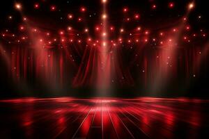 Ai Generaitve Backdrop With Illumination Of Red Spotlights For Flyers realistic image ultra hd high design photo