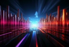 Ai Generated Neon illuminated futuristic backdrop realistic image, ultra hd, high design very detailed photo