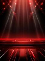 Ai Generative Backdrop Red Spotlights For Flyers, Banner and Backgrounds realistic image ultra hd high design photo