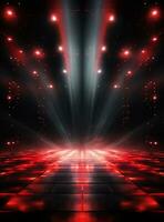 Ai Generative Backdrop Red Spotlights For Flyers, Banner and Backgrounds realistic image ultra hd high design photo