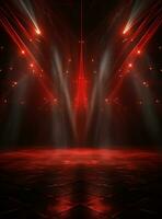 Ai Generative Backdrop Red Spotlights For Flyers, Banner and Backgrounds realistic image ultra hd high design photo
