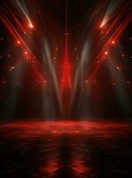 Ai Generative Backdrop Red Spotlights For Flyers, Banner and Backgrounds realistic image ultra hd high design photo