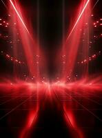 Ai Generative Backdrop Red Spotlights For Flyers, Banner and Backgrounds realistic image ultra hd high design photo