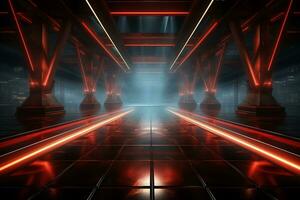 Ai Generaitve Backdrop With Illumination Of Red Spotlights For Flyers realistic image ultra hd high design photo