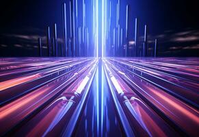 Ai Generated Neon illuminated futuristic backdrop realistic image, ultra hd, high design very detailed photo