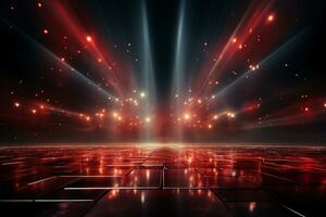 Ai Generaitve Backdrop With Illumination Of Red Spotlights For Flyers realistic image ultra hd high design photo
