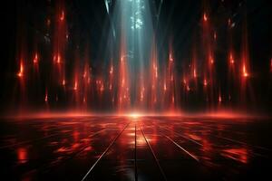 Ai Generaitve Backdrop With Illumination Of Red Spotlights For Flyers realistic image ultra hd high design photo