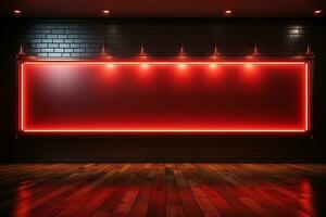 Ai Generaitve Backdrop With Illumination Of Red Spotlights For Flyers realistic image ultra hd high design photo