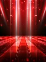 Ai Generative Backdrop Red Spotlights For Flyers, Banner and Backgrounds realistic image ultra hd high design photo