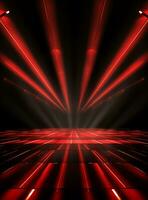 Ai Generative Backdrop Red Spotlights For Flyers, Banner and Backgrounds realistic image ultra hd high design photo