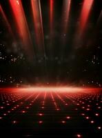 Ai Generative Backdrop Red Spotlights For Flyers, Banner and Backgrounds realistic image ultra hd high design photo