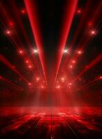 Ai Generative Backdrop Red Spotlights For Flyers, Banner and Backgrounds realistic image ultra hd high design photo