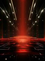 Ai Generative Backdrop Red Spotlights For Flyers, Banner and Backgrounds realistic image ultra hd high design photo