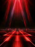 Ai Generative Backdrop Red Spotlights For Flyers, Banner and Backgrounds realistic image ultra hd high design photo