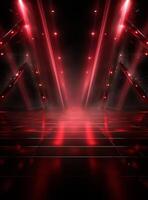 Ai Generative Backdrop Red Spotlights For Flyers, Banner and Backgrounds realistic image ultra hd high design photo
