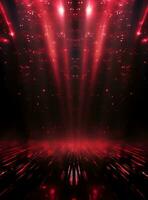 Ai Generative Backdrop Red Spotlights For Flyers, Banner and Backgrounds realistic image ultra hd high design photo