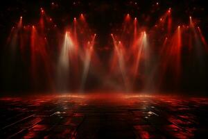 Ai Generaitve Backdrop With Illumination Of Red Spotlights For Flyers realistic image ultra hd high design photo