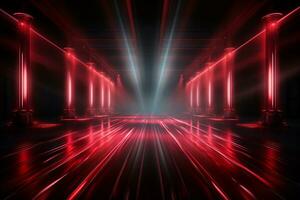 Ai Generaitve Backdrop With Illumination Of Red Spotlights For Flyers realistic image ultra hd high design photo