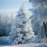 Nevado invierno bosque - ai generado foto