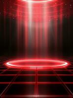 Ai Generative Backdrop Red Spotlights For Flyers, Banner and Backgrounds realistic image ultra hd high design photo