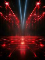 Ai Generative Backdrop Red Spotlights For Flyers, Banner and Backgrounds realistic image ultra hd high design photo