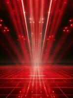 Ai Generative Backdrop Red Spotlights For Flyers, Banner and Backgrounds realistic image ultra hd high design photo