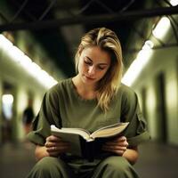 Bookworm in underground passage - AI generated photo