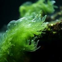 Algae on rocky surface - AI generated photo