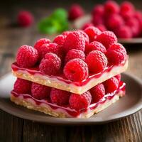 Captivating Close-Up  Juicy Red Raspberry - AI generated photo