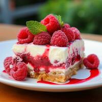 Captivating Close-Up  Juicy Red Raspberry - AI generated photo