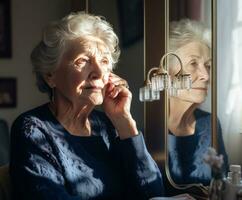 Reflecting on Aging Gracefully - AI generated photo