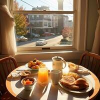 Chef preparing american breakfast - AI generated photo