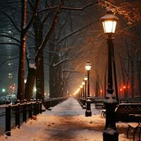 invierno mundo maravilloso a oscuridad - ai generado foto