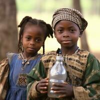 diverso africano americano niños - ai generado foto