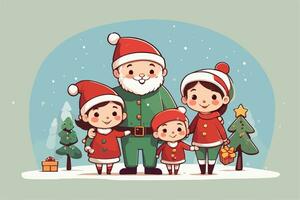 Navidad gráfico con familia en invierno antecedentes foto