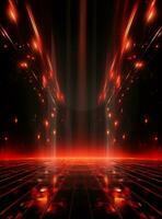 Ai Generative Backdrop Red Spotlights For Flyers, Banner and Backgrounds realistic image ultra hd high design photo