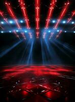 Ai Generative Backdrop Red Spotlights For Flyers, Banner and Backgrounds realistic image ultra hd high design photo
