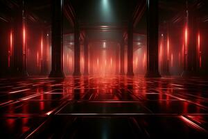Ai Generaitve Backdrop With Illumination Of Red Spotlights For Flyers realistic image ultra hd high design photo