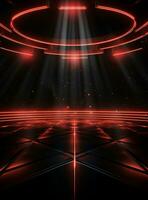 Ai Generative Backdrop Red Spotlights For Flyers, Banner and Backgrounds realistic image ultra hd high design photo