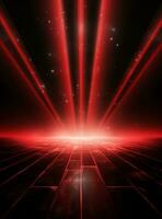 Ai Generative Backdrop Red Spotlights For Flyers, Banner and Backgrounds realistic image ultra hd high design photo