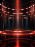 Ai Generative Backdrop Red Spotlights For Flyers, Banner and Backgrounds realistic image ultra hd high design photo